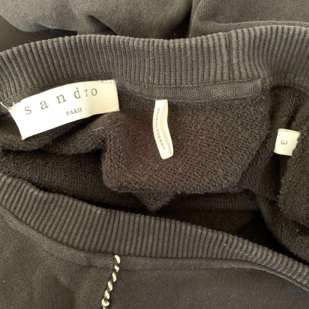 Sandro Alek Tiger Bird Embroidered Sweater Top - Picture 7 of 7